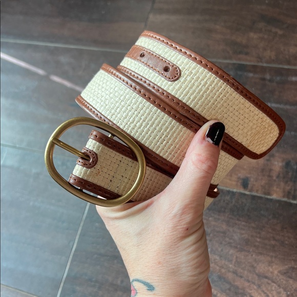 ZIMMERMANN Raffia Woven Belt w Gold Hardware Resort S/M - Picture 2 of 6